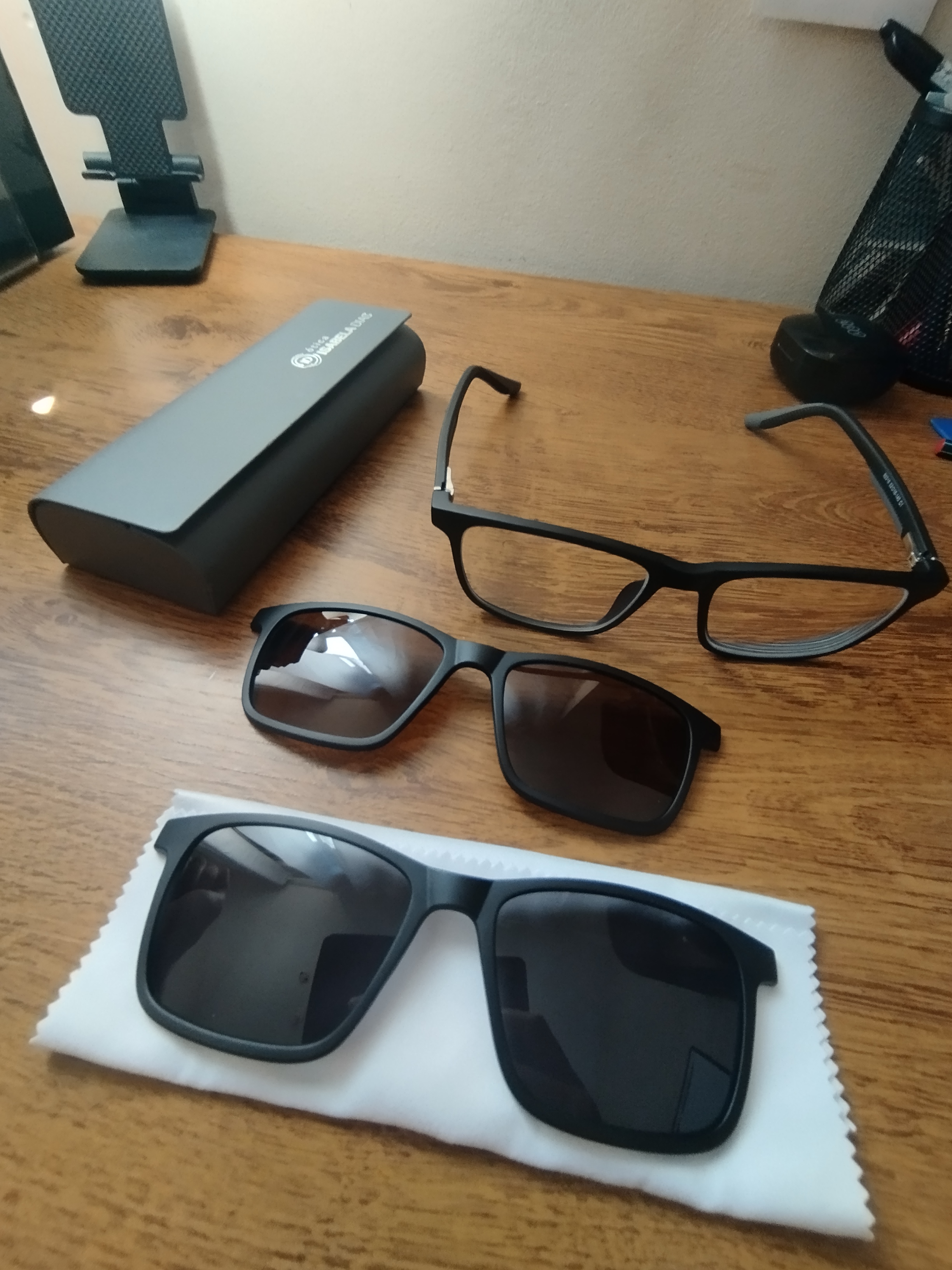 Óculos Clipon Retangular Masculino 2475 Preto